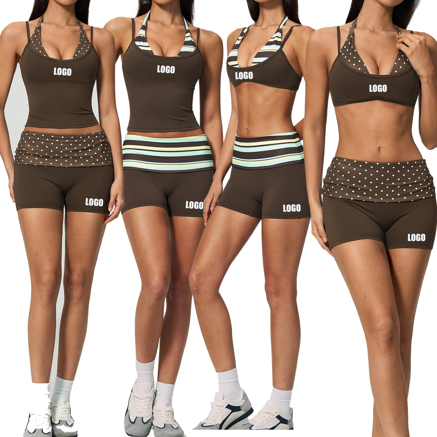 Yoga Fitness Logo - Completo Sportivo da Donna Personalizzabile con