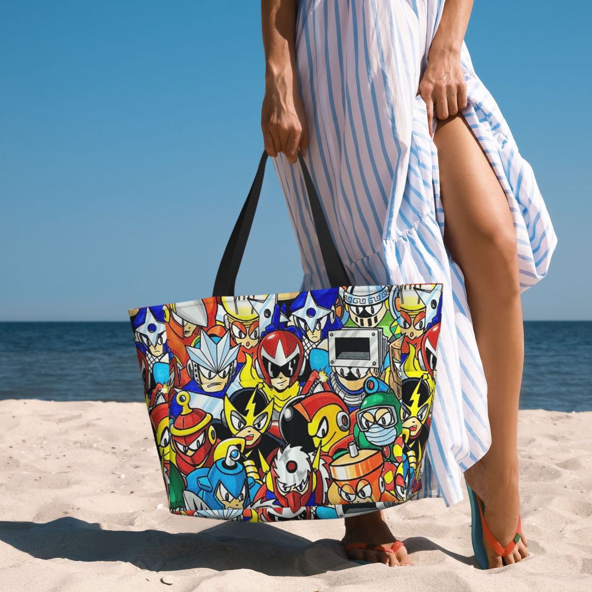 Yoga Fitness Videos Free - Borsa tote da spiaggia Mega Man