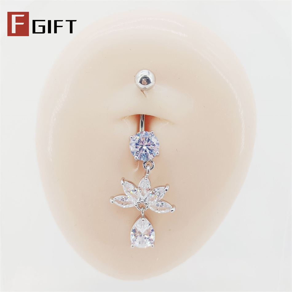 Yoga Fitness Bar - Zircone Yoga Fiore di loto Ciondola