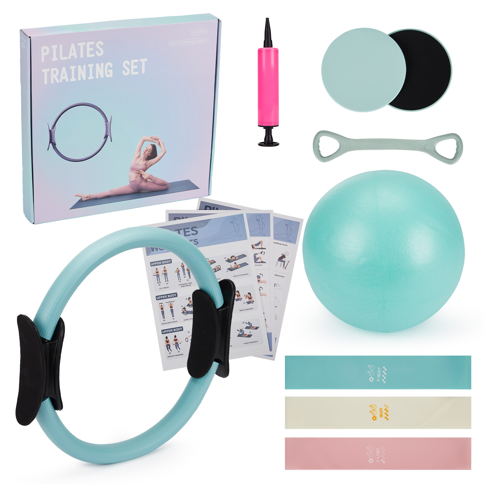 Yoga Fitness Bar - Set per Allenamento Pilates, Anello Pilates