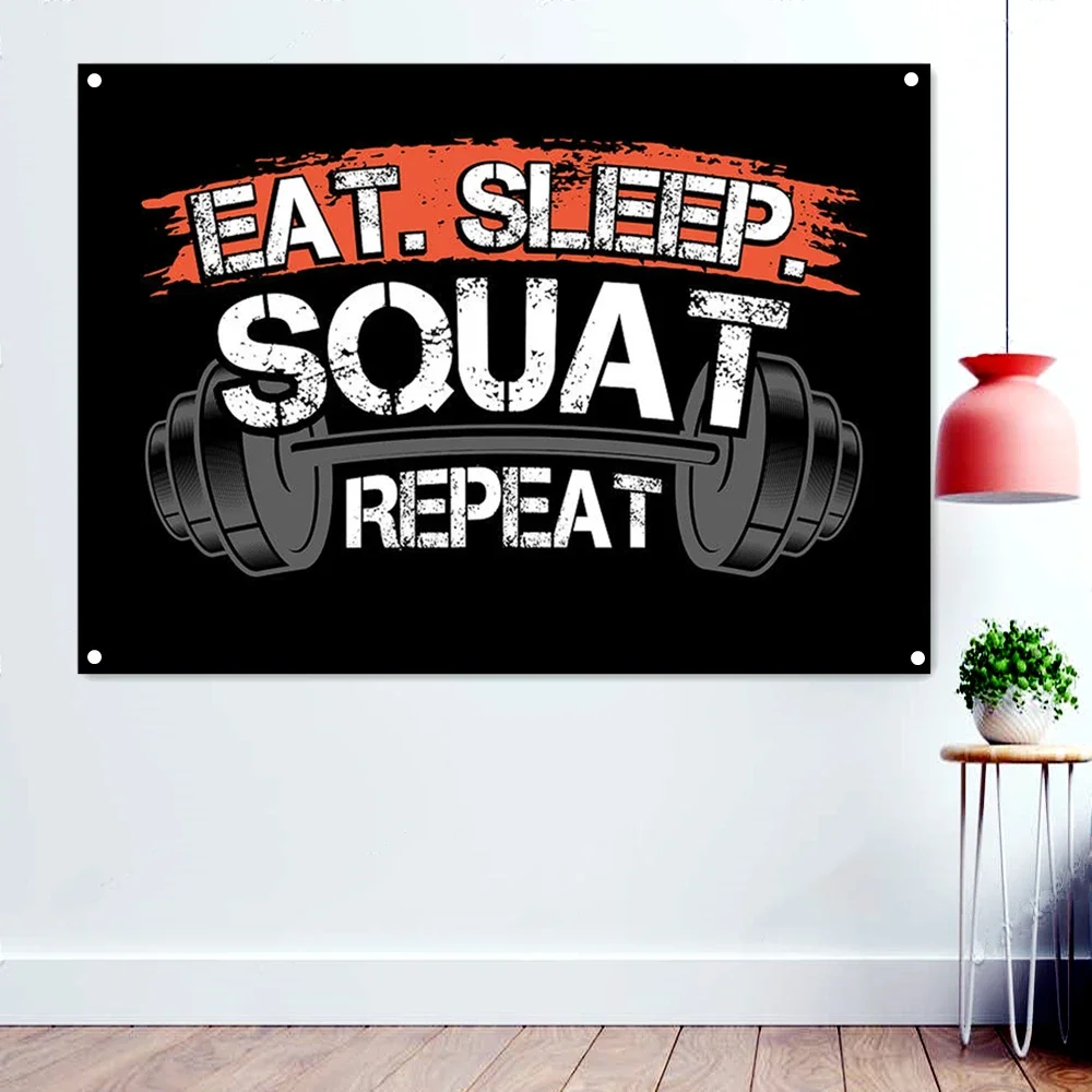 Yoga Fitness Quotes - MANGIA. SONNO. SQUAT REPEAT