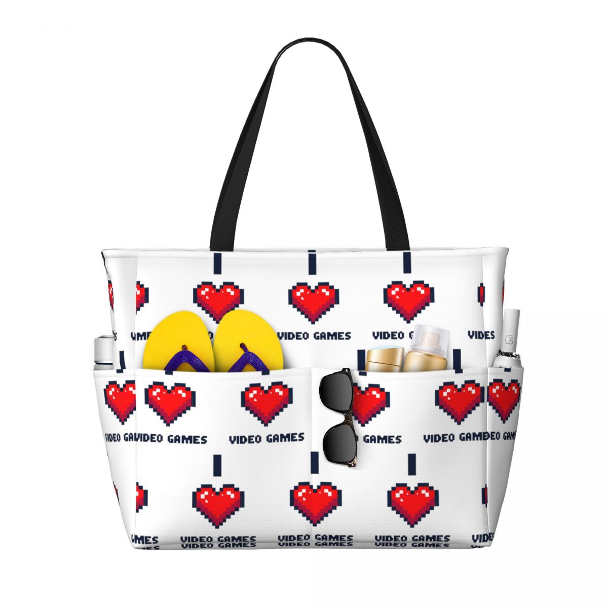 Borsa da spiaggia I Heart Vide - Yoga Fitness Videos Free recensione e prezzo